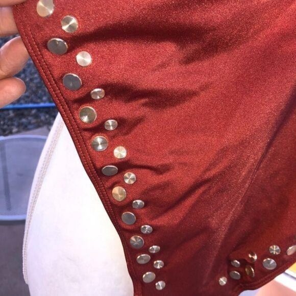 No Boundaries Swimsuit Girls Size 5 One Piece Rust Color Gold Discs New NWOT - Picture 5 of 11